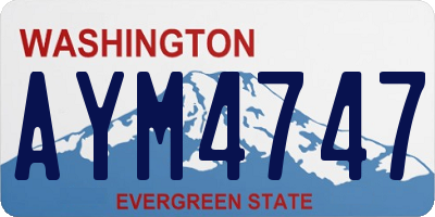 WA license plate AYM4747