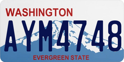 WA license plate AYM4748