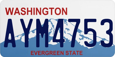 WA license plate AYM4753