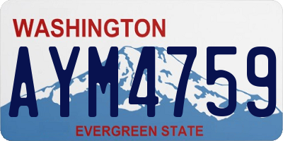 WA license plate AYM4759
