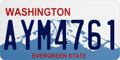 WA license plate AYM4761