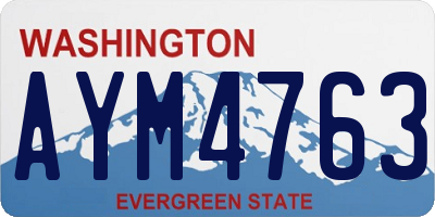 WA license plate AYM4763