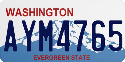WA license plate AYM4765