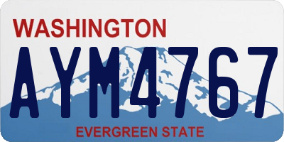 WA license plate AYM4767
