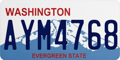 WA license plate AYM4768