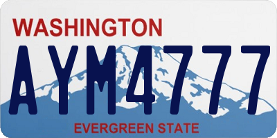 WA license plate AYM4777