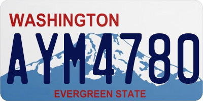 WA license plate AYM4780