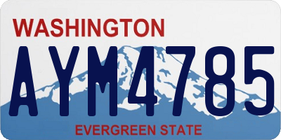 WA license plate AYM4785