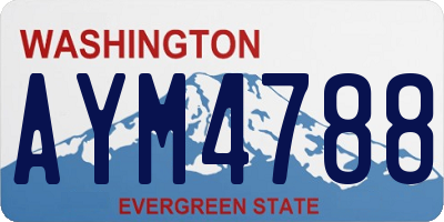 WA license plate AYM4788