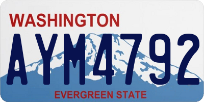 WA license plate AYM4792