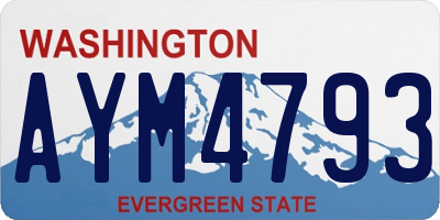 WA license plate AYM4793