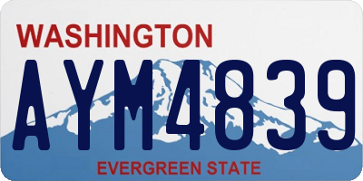 WA license plate AYM4839