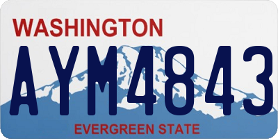 WA license plate AYM4843