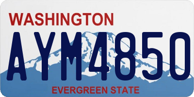 WA license plate AYM4850