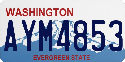 WA license plate AYM4853
