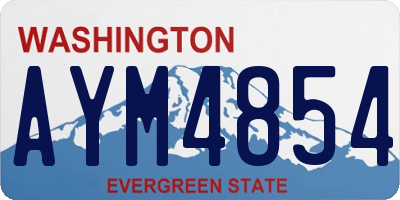 WA license plate AYM4854