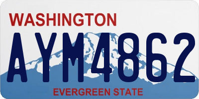 WA license plate AYM4862
