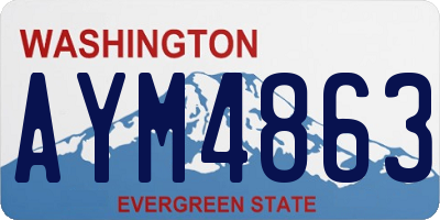 WA license plate AYM4863