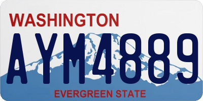 WA license plate AYM4889