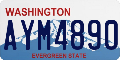 WA license plate AYM4890