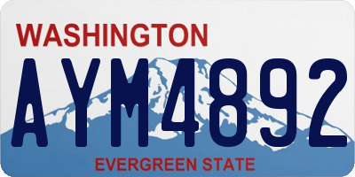 WA license plate AYM4892