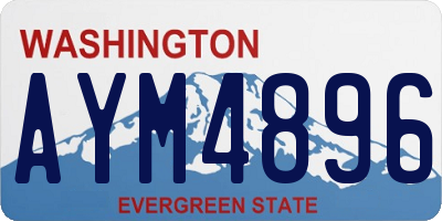 WA license plate AYM4896