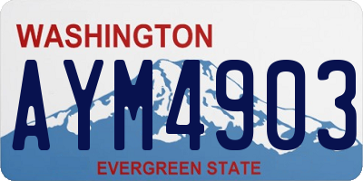WA license plate AYM4903