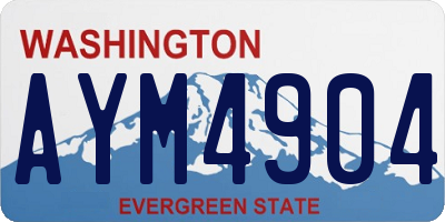 WA license plate AYM4904