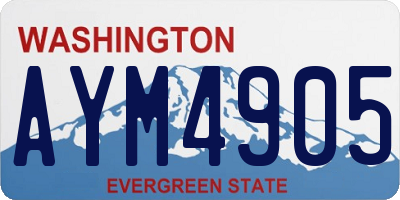 WA license plate AYM4905