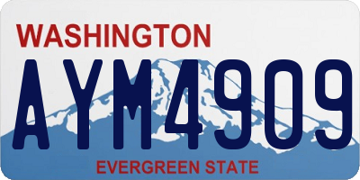 WA license plate AYM4909