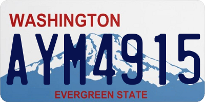 WA license plate AYM4915