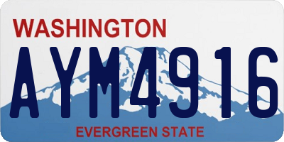 WA license plate AYM4916