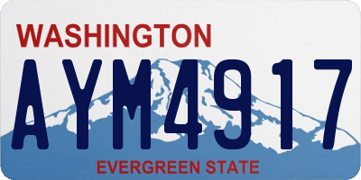 WA license plate AYM4917