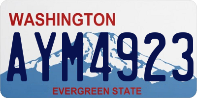WA license plate AYM4923