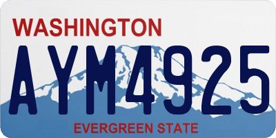 WA license plate AYM4925
