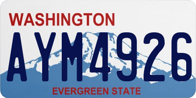 WA license plate AYM4926