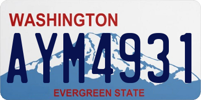 WA license plate AYM4931