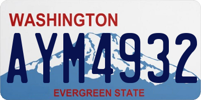 WA license plate AYM4932