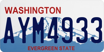WA license plate AYM4933