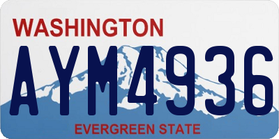 WA license plate AYM4936