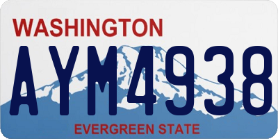 WA license plate AYM4938