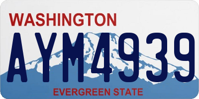 WA license plate AYM4939