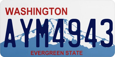 WA license plate AYM4943
