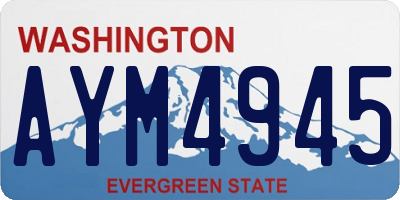 WA license plate AYM4945