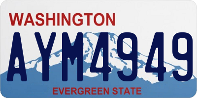 WA license plate AYM4949