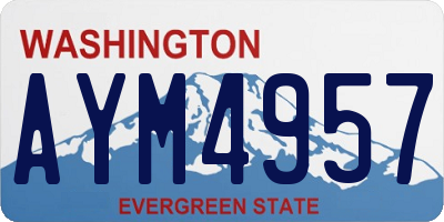 WA license plate AYM4957