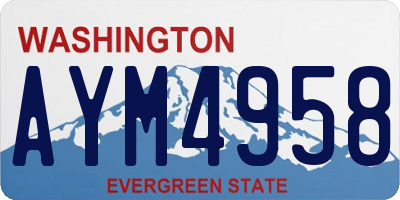WA license plate AYM4958