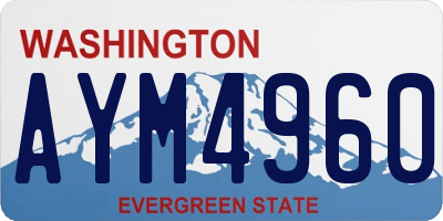 WA license plate AYM4960