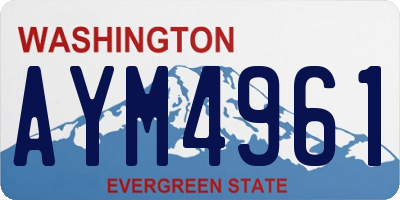 WA license plate AYM4961