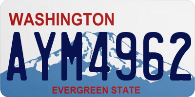 WA license plate AYM4962